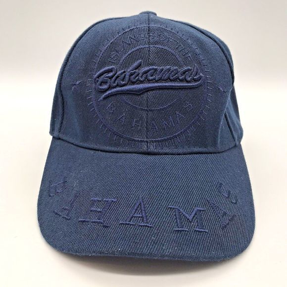 Bahamas Navy Blue Strapback Baseball Cap Embroidered Logo Unisex Dad Trucker Hat - Picture 1 of 10
